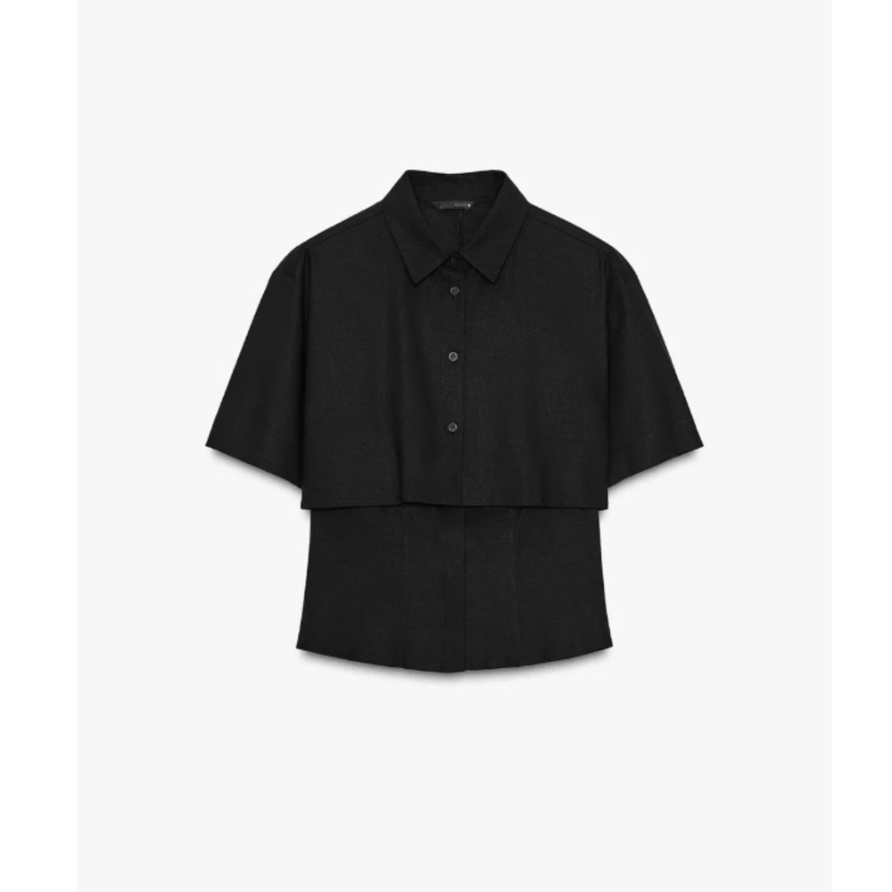 NWT Zara Black double layer top - Picture 2 of 8